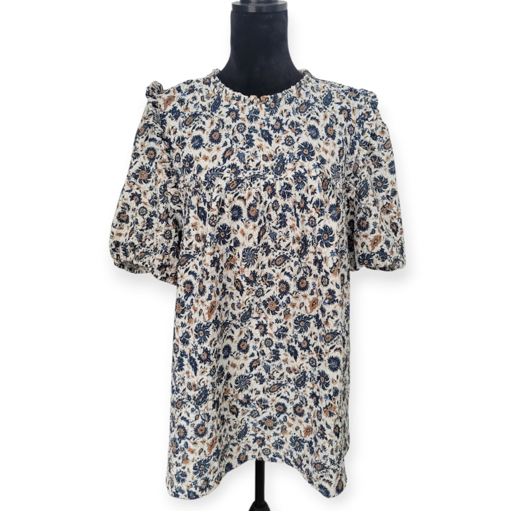 LOFT Paisley Statement Sleeve Casual Top